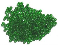 200 4mm Transparent Kelly Green Round Glass Beads